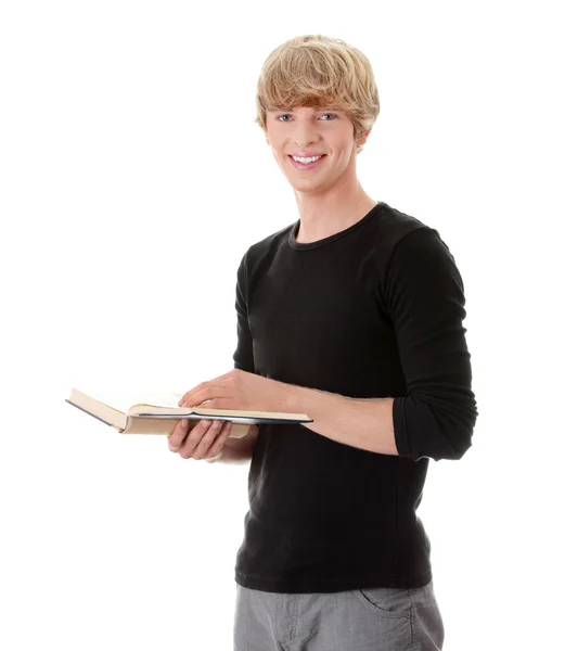Tonåring man läsa bok — Stockfoto