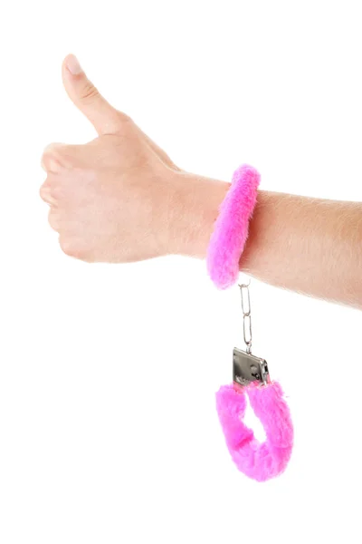 Розовые наручники — стоковое фото