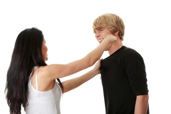 Man and woman conflict — Stock Photo, Image