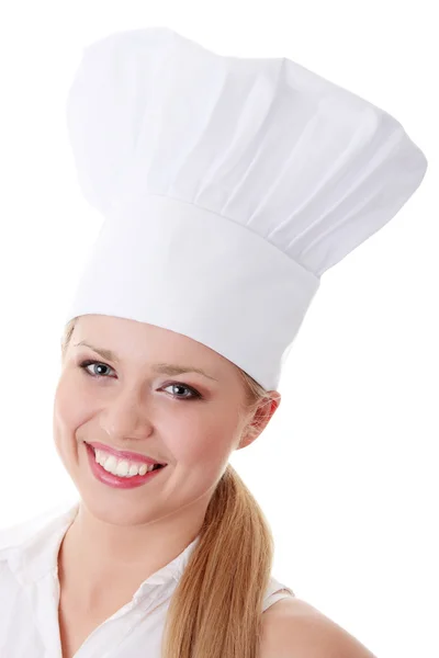 Genç güzel kadın aşçı — Stok fotoğraf