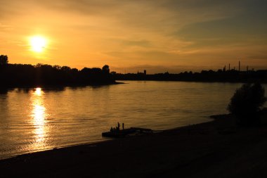 Sunset at the Rhine clipart