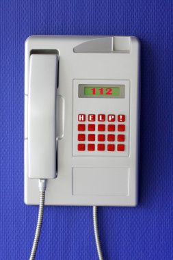 Wall phone with inscription on button clipart