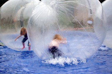 Children in soap bubbles clipart