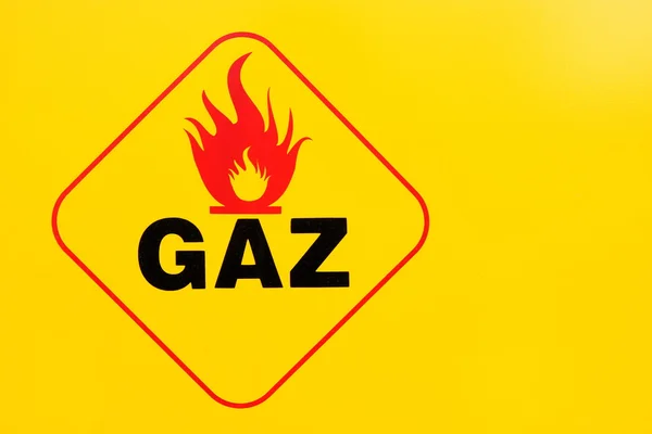 Tecken brandfarliga och gas — Stockfoto
