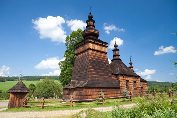 木制东正教教会在 skwirtne，波兰 — 图库照片