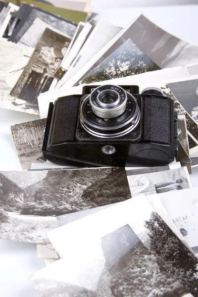 Starý fotoaparát a obrázky — Stock fotografie