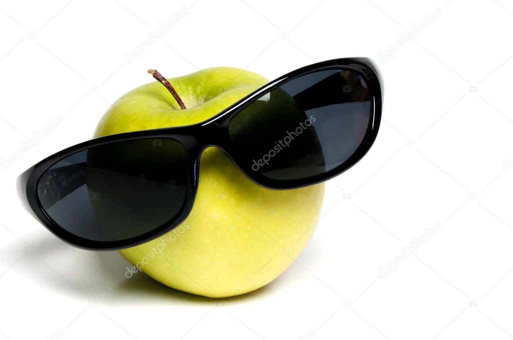 Granny Smith Apple with Sunglasses