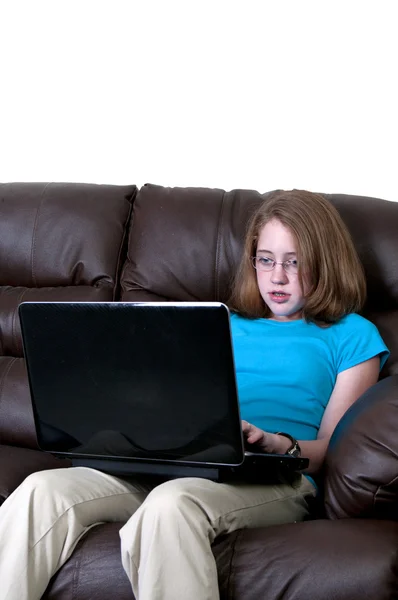 Teenager Using Laptop — Stock Photo, Image