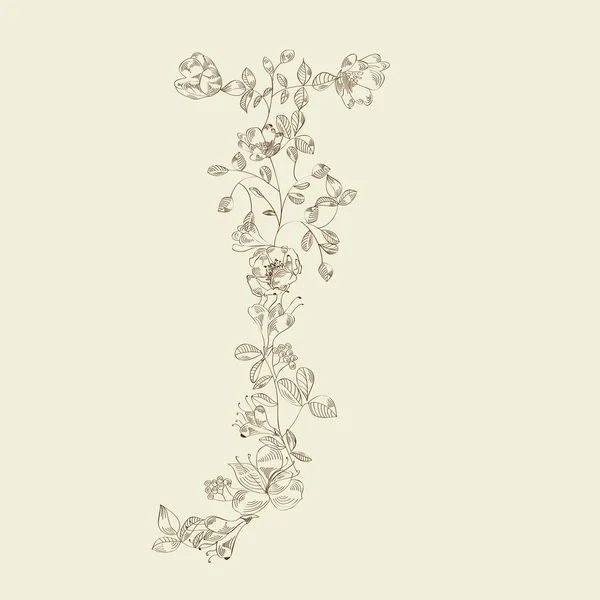 Çiçek font. harf j — Stok Vektör