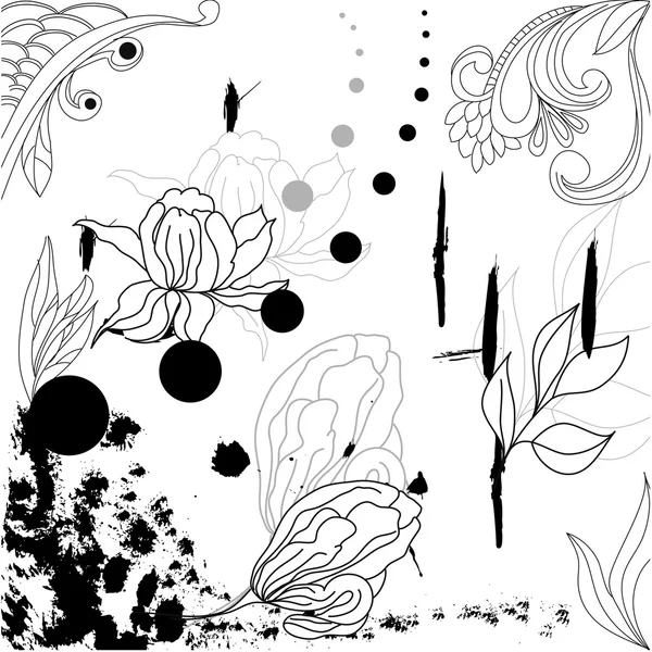 Grunge floral background — Stock Vector