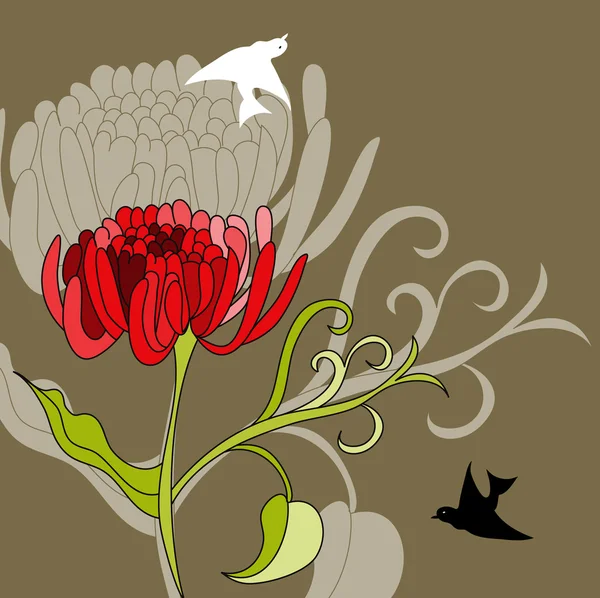 Fleurs rouges — Image vectorielle