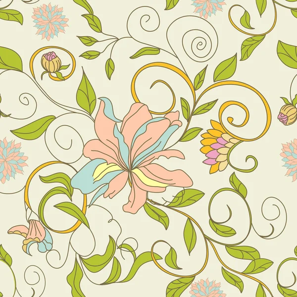Floral seamless wallpaper — Stock Vector
