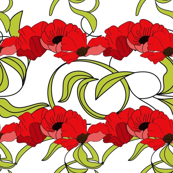 夏季花卉无缝壁纸 — 图库矢量图片
