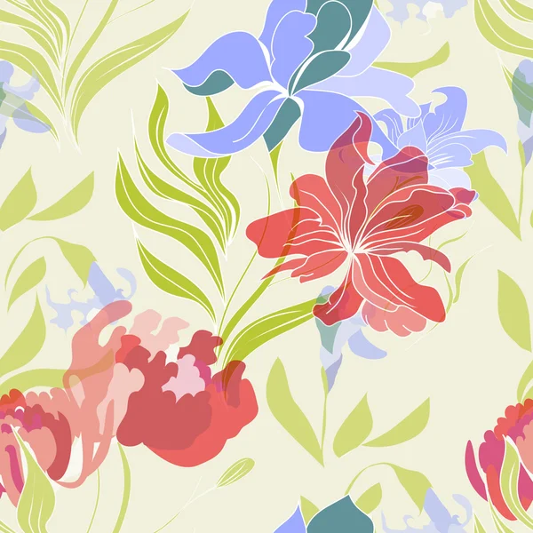 Patrón floral inconsútil colorido — Archivo Imágenes Vectoriales