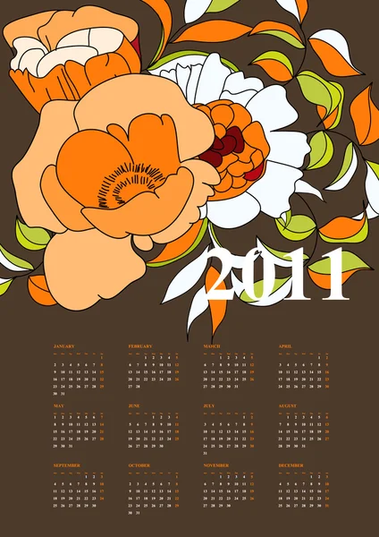 Calendario para 2011 — Archivo Imágenes Vectoriales
