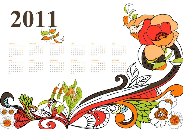 Kalender voor 2011 — Stok Vektör