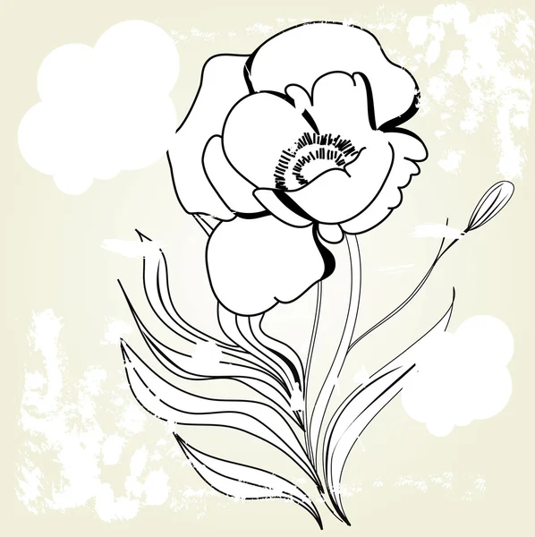Grunge Hintergrund mit Blumen — Stockvektor