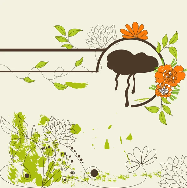 Illustration décorative avec des fleurs — Image vectorielle