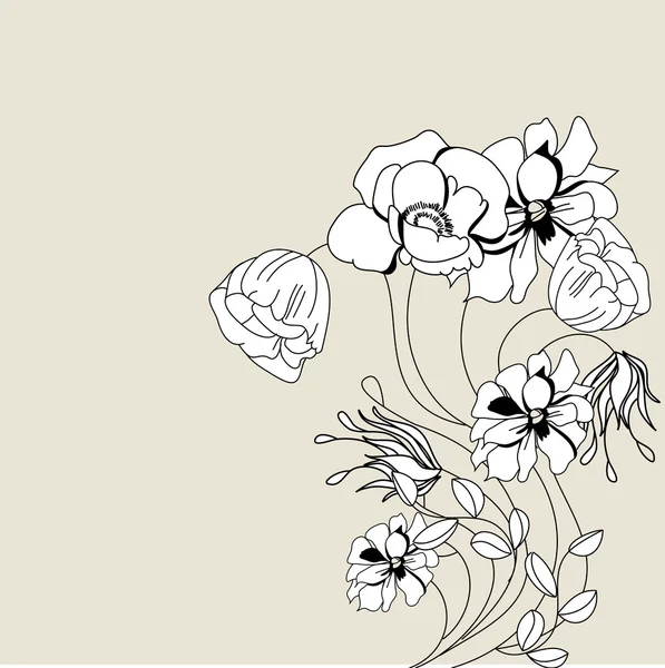 Carte avec fleurs — Image vectorielle