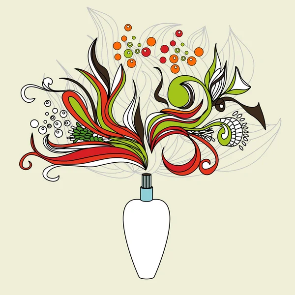 Conteneur cosmétique avec ornement floral — Image vectorielle