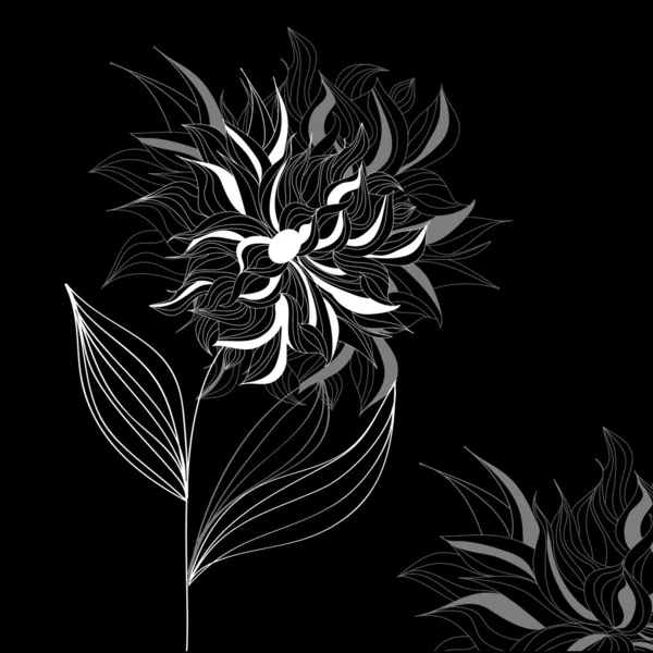 Carte de voeux avec fleur blanche — Image vectorielle