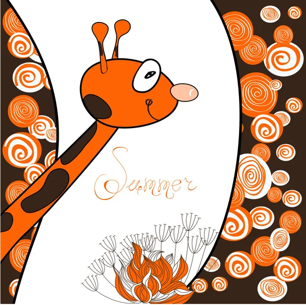 Decorative card with giraffe — Stock Vector