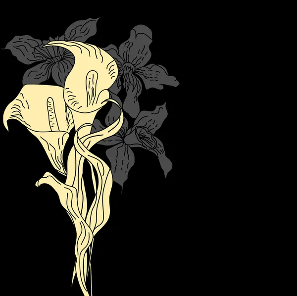 Retro gestileerde achtergrond met bloemen — Stockvector