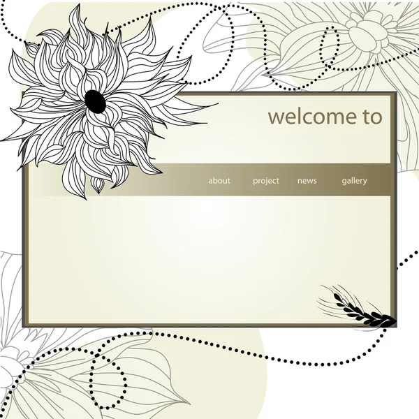 Шаблон дизайну сайту з квітами — стоковий вектор