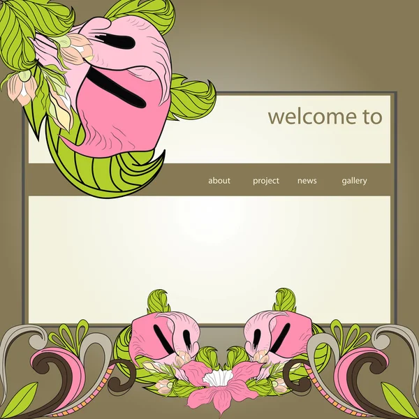 Modèle de conception de site Web stylisé rétro — Image vectorielle