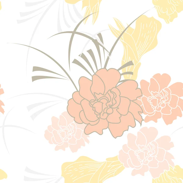 ロマンチックな花のシームレスな壁紙 — ストックベクタ