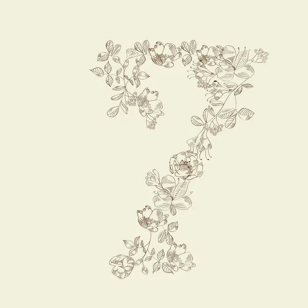 Fuente floral. Número 7. — Vector de stock