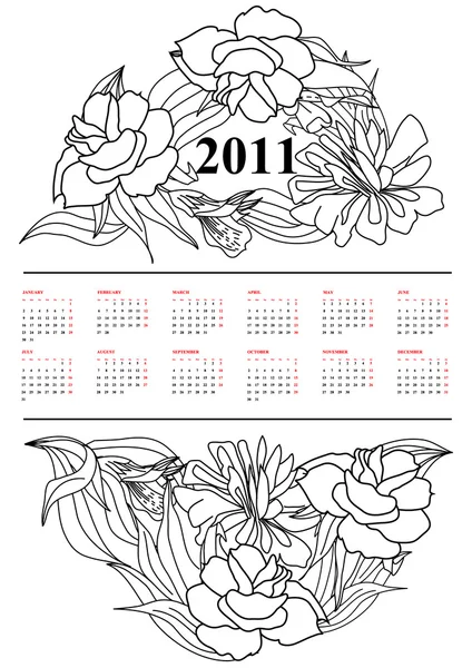 Calendario para 2011 — Vector de stock