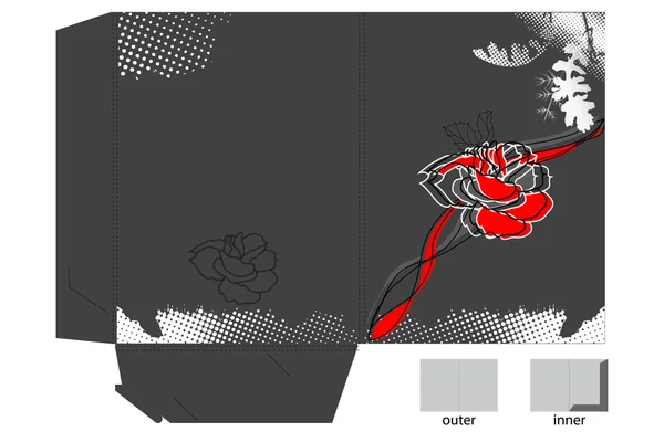 Mapa decorativo con flores — Archivo Imágenes Vectoriales