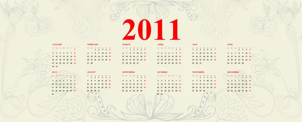 Calendário vintage para 2011 — Vetor de Stock