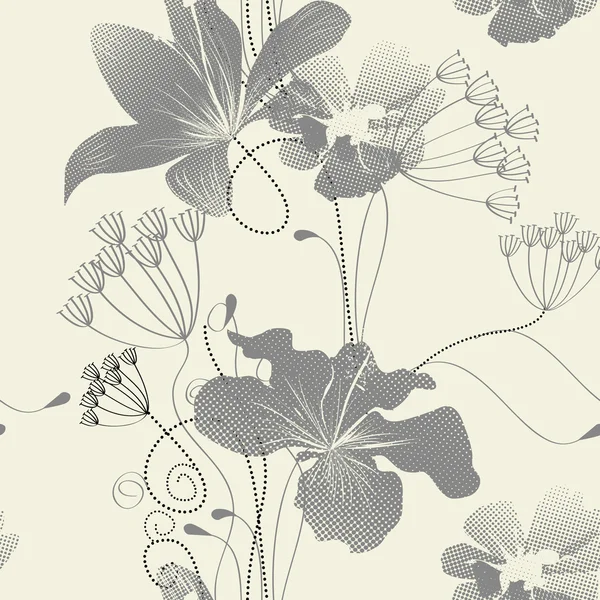 シームレスな花の壁紙 — ストックベクタ