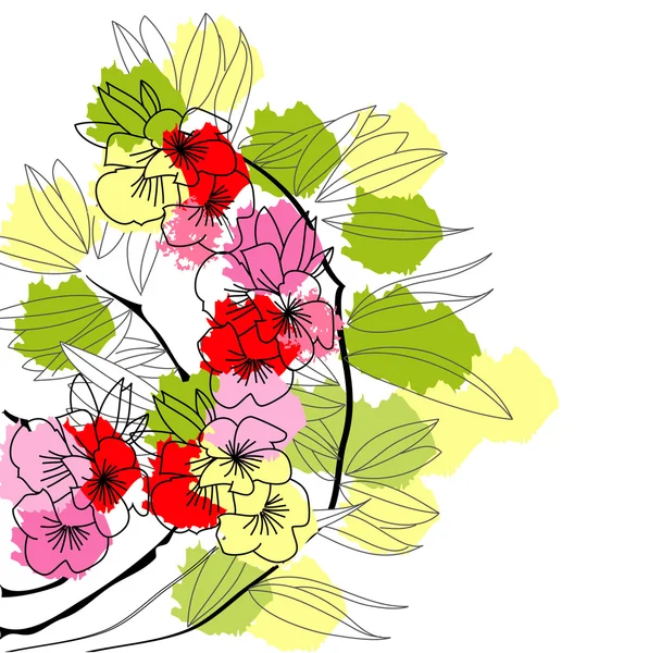 Renkli çiçek arka plan — Stok Vektör