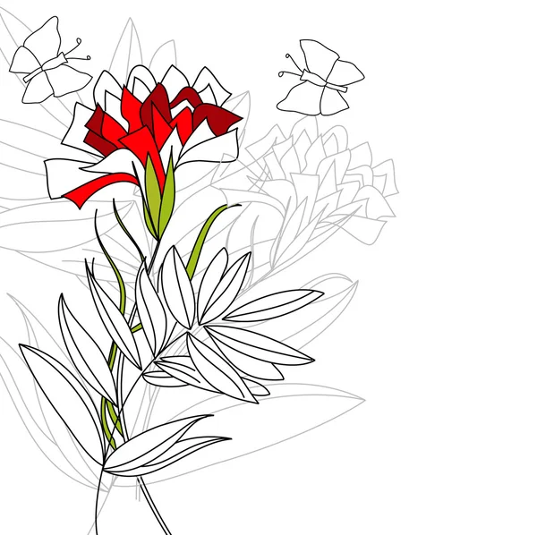 Dekorativ bakgrund med blomma — Stock vektor