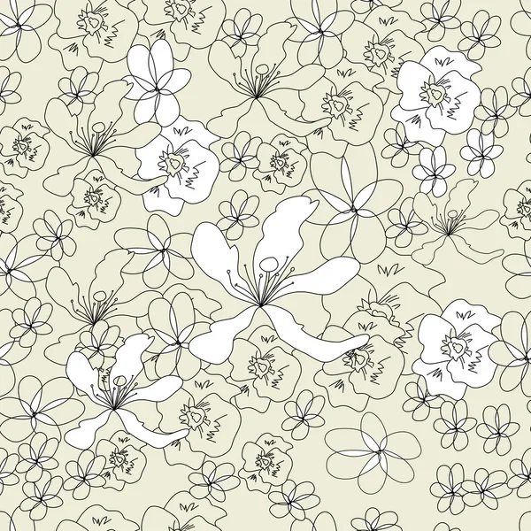 Безшовні шпалери з квітами — стоковий вектор