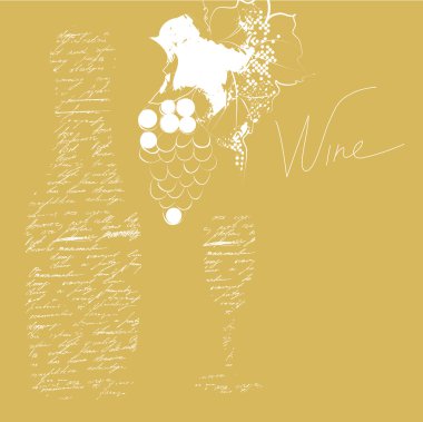 Background with inscription wine clipart