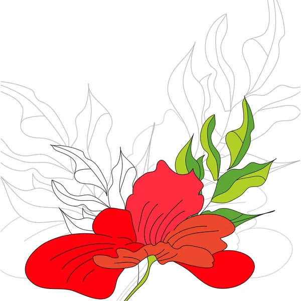 Фон з червоними квітами — стоковий вектор