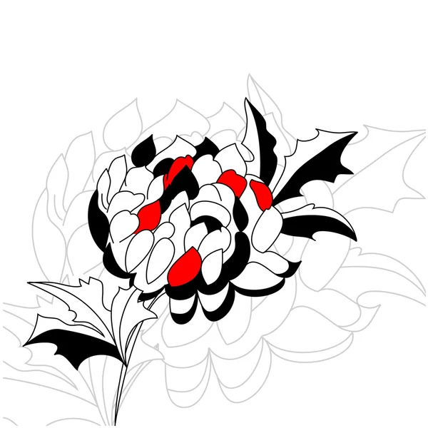 白い背景の上の装飾的な花 — ストックベクタ