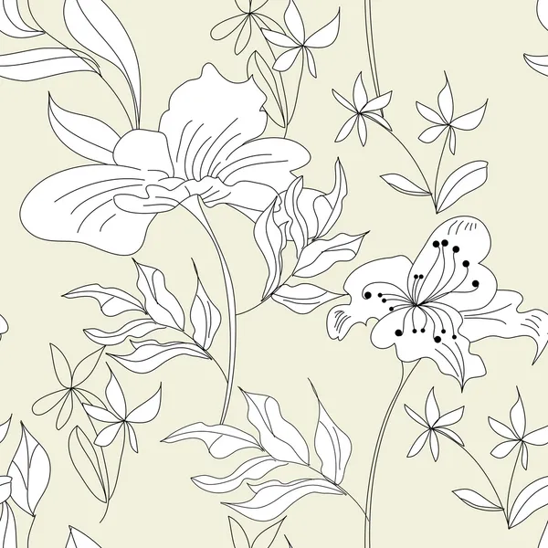 Floral papier peint sans couture — Image vectorielle