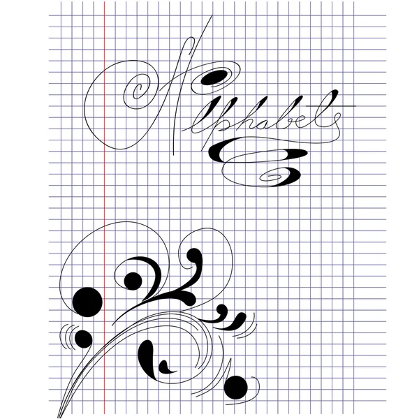 Note papier avec inscription Alphabet — Image vectorielle