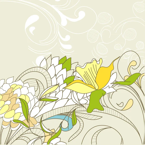 花カード デザイン — ストックベクタ