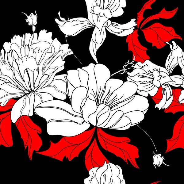 Безшовний візерунок з квітами — стоковий вектор