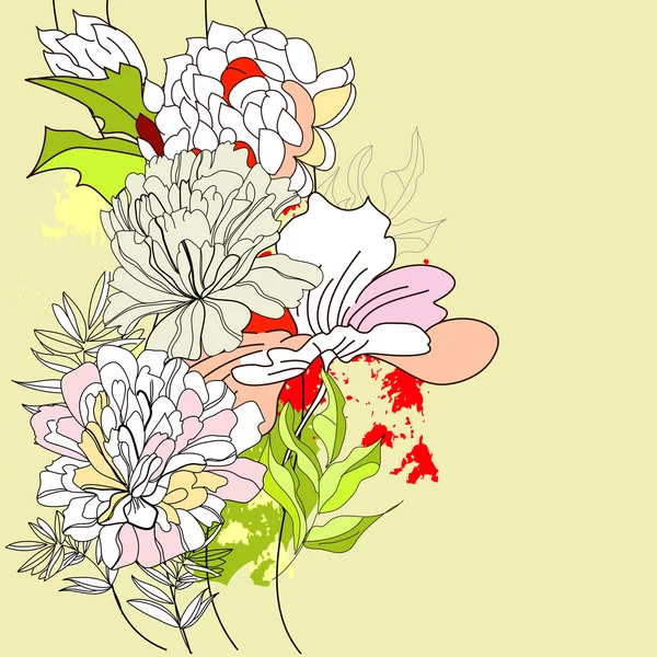Modello senza cuciture con fiori — Vettoriale Stock