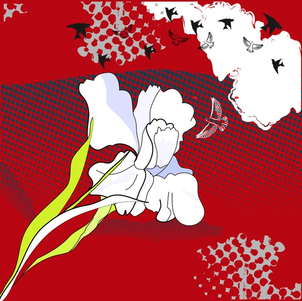 Fond grunge avec des fleurs — Image vectorielle