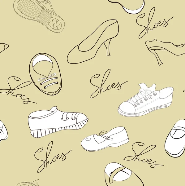 Seamless mönster med skor — Stock vektor