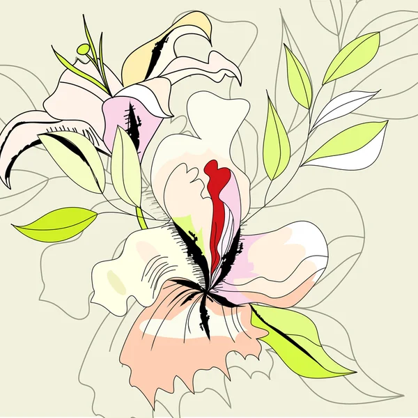 Листівка з квітами — стоковий вектор