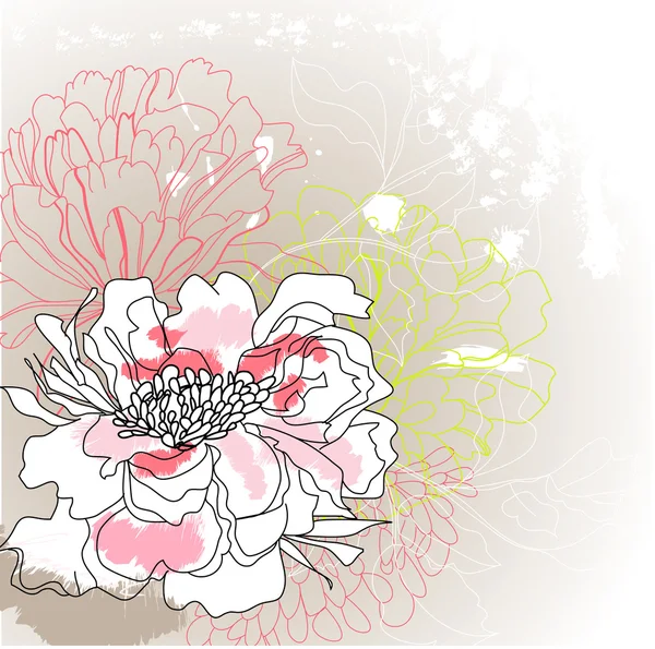 Grußkarte mit Blumen — Stockvektor